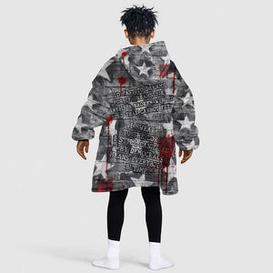 Langston Hughes Kid Wearable Blanket Hoodie Urban Brick Wall Design with Protest Art and Poetry Powerful Quotes - African Pride