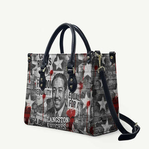 Langston Hughes Leather Bag Urban Brick Wall Design with Protest Art and Poetry Powerful Quotes - African Pride