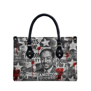 Langston Hughes Leather Bag Urban Brick Wall Design with Protest Art and Poetry Powerful Quotes - African Pride