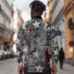 Langston Hughes Long Sleeve Button Shirt Urban Brick Wall Design with Protest Art and Poetry Powerful Quotes - African Pride