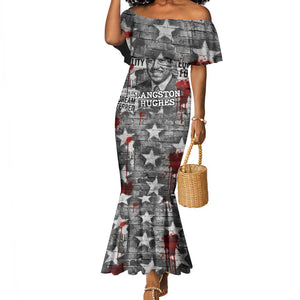 Langston Hughes Mermaid Dress Urban Brick Wall Design with Protest Art and Poetry Powerful Quotes - African Pride