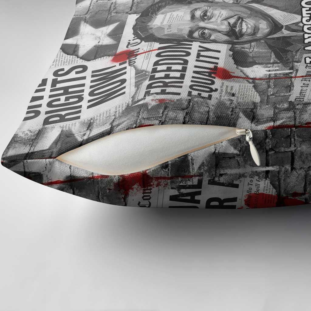 Langston Hughes Pillow Cover Urban Brick Wall Design with Protest Art and Poetry Powerful Quotes - African Pride