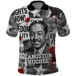 Langston Hughes Polo Shirt Urban Brick Wall Design with Protest Art and Poetry Powerful Quotes - African Pride