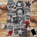 Langston Hughes Puzzle Urban Brick Wall Design with Protest Art and Poetry Powerful Quotes - African Pride