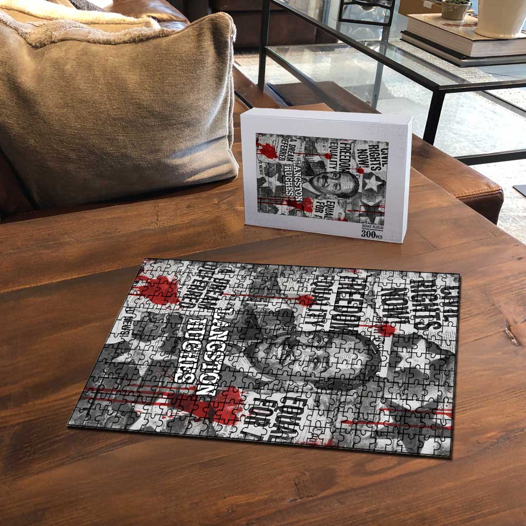 Langston Hughes Puzzle Urban Brick Wall Design with Protest Art and Poetry Powerful Quotes - African Pride