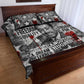 Langston Hughes Quilt Bed Set Urban Brick Wall Design with Protest Art and Poetry Powerful Quotes - African Pride