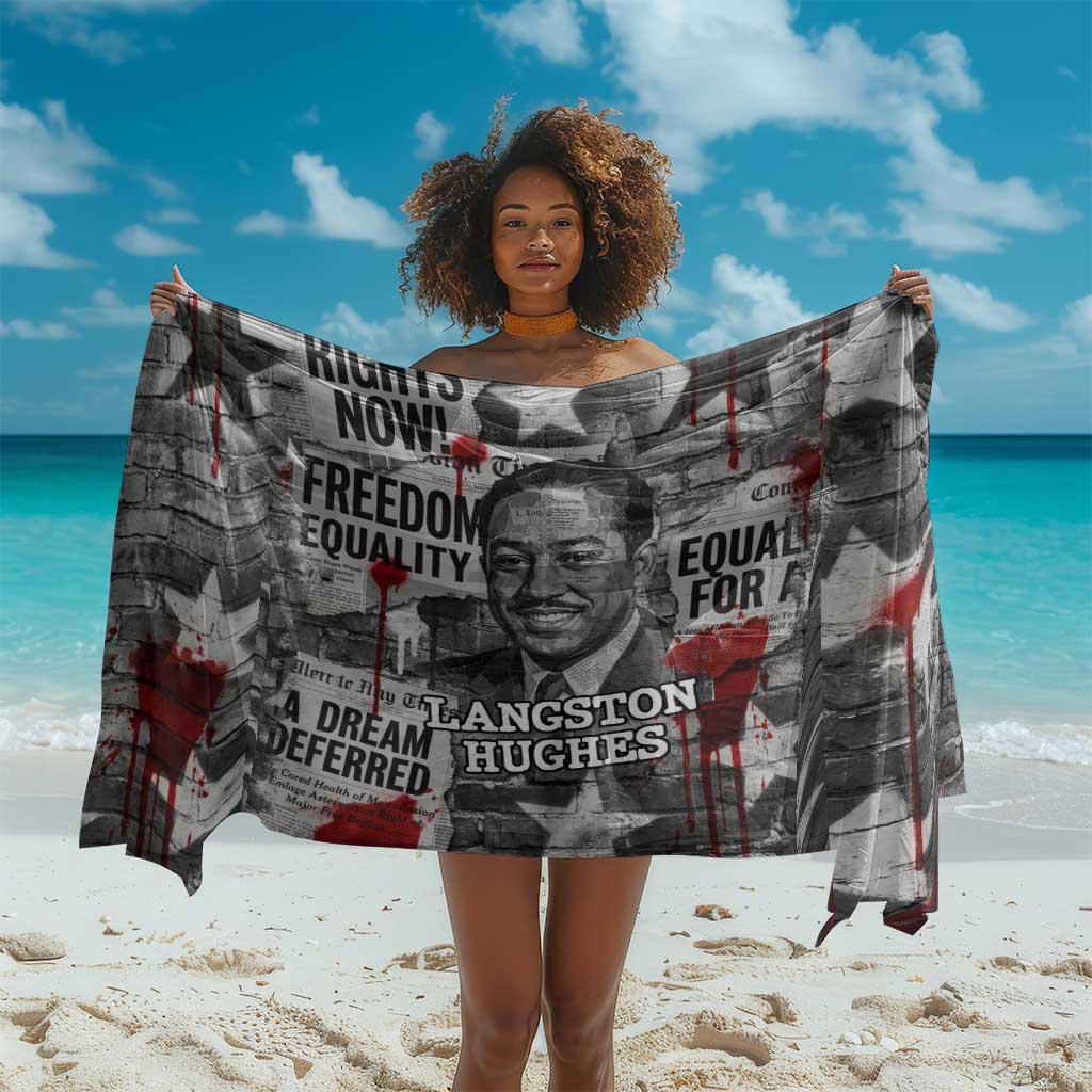 Langston Hughes Sarong Urban Brick Wall Design with Protest Art and Poetry Powerful Quotes - African Pride