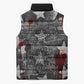 Langston Hughes Sleeveless Puffer Jacket Urban Brick Wall Design with Protest Art and Poetry Powerful Quotes - African Pride