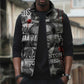 Langston Hughes Sleeveless Puffer Jacket Urban Brick Wall Design with Protest Art and Poetry Powerful Quotes - African Pride