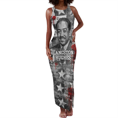 Langston Hughes Tank Maxi Dress Urban Brick Wall Design with Protest Art and Poetry Powerful Quotes - African Pride
