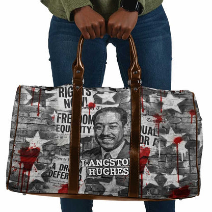 Langston Hughes Travel Bag Urban Brick Wall Design with Protest Art and Poetry Powerful Quotes - African Pride