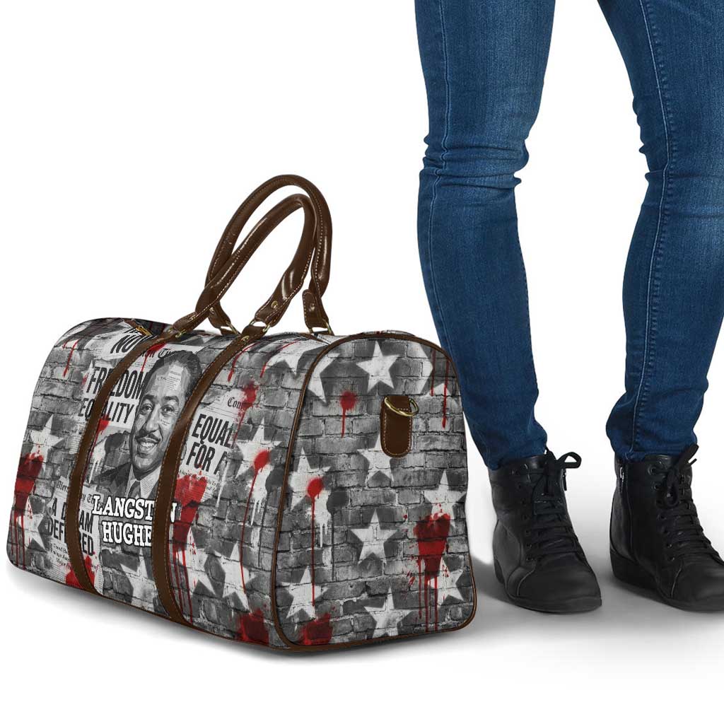 Langston Hughes Travel Bag Urban Brick Wall Design with Protest Art and Poetry Powerful Quotes - African Pride