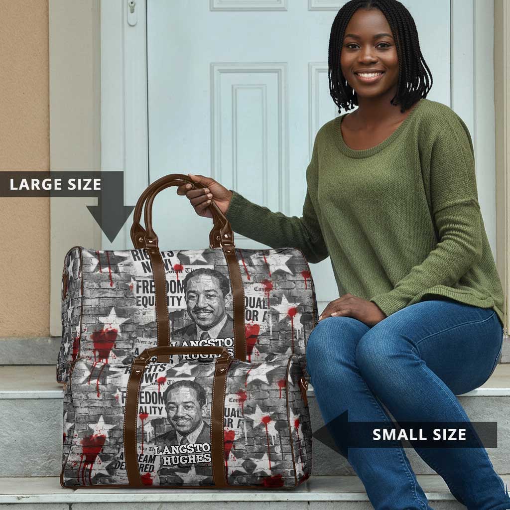 Langston Hughes Travel Bag Urban Brick Wall Design with Protest Art and Poetry Powerful Quotes - African Pride