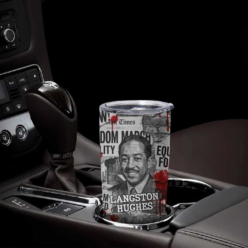 Langston Hughes Tumbler Cup Urban Brick Wall Design with Protest Art and Poetry Powerful Quotes - African Pride