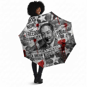 Langston Hughes Umbrella Urban Brick Wall Design with Protest Art and Poetry Powerful Quotes - African Pride