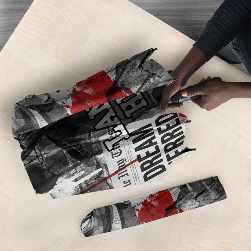 Langston Hughes Umbrella Urban Brick Wall Design with Protest Art and Poetry Powerful Quotes - African Pride