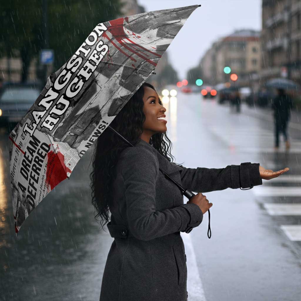 Langston Hughes Umbrella Urban Brick Wall Design with Protest Art and Poetry Powerful Quotes - African Pride