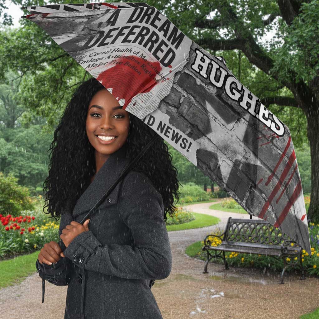 Langston Hughes Umbrella Urban Brick Wall Design with Protest Art and Poetry Powerful Quotes - African Pride