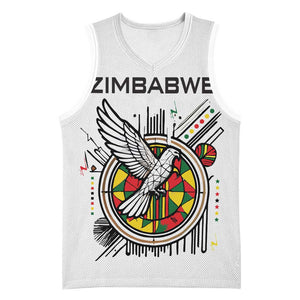 Spirit of Zimbabwe Basketball Jersey Flag Colors and Symbol of Peace TS04