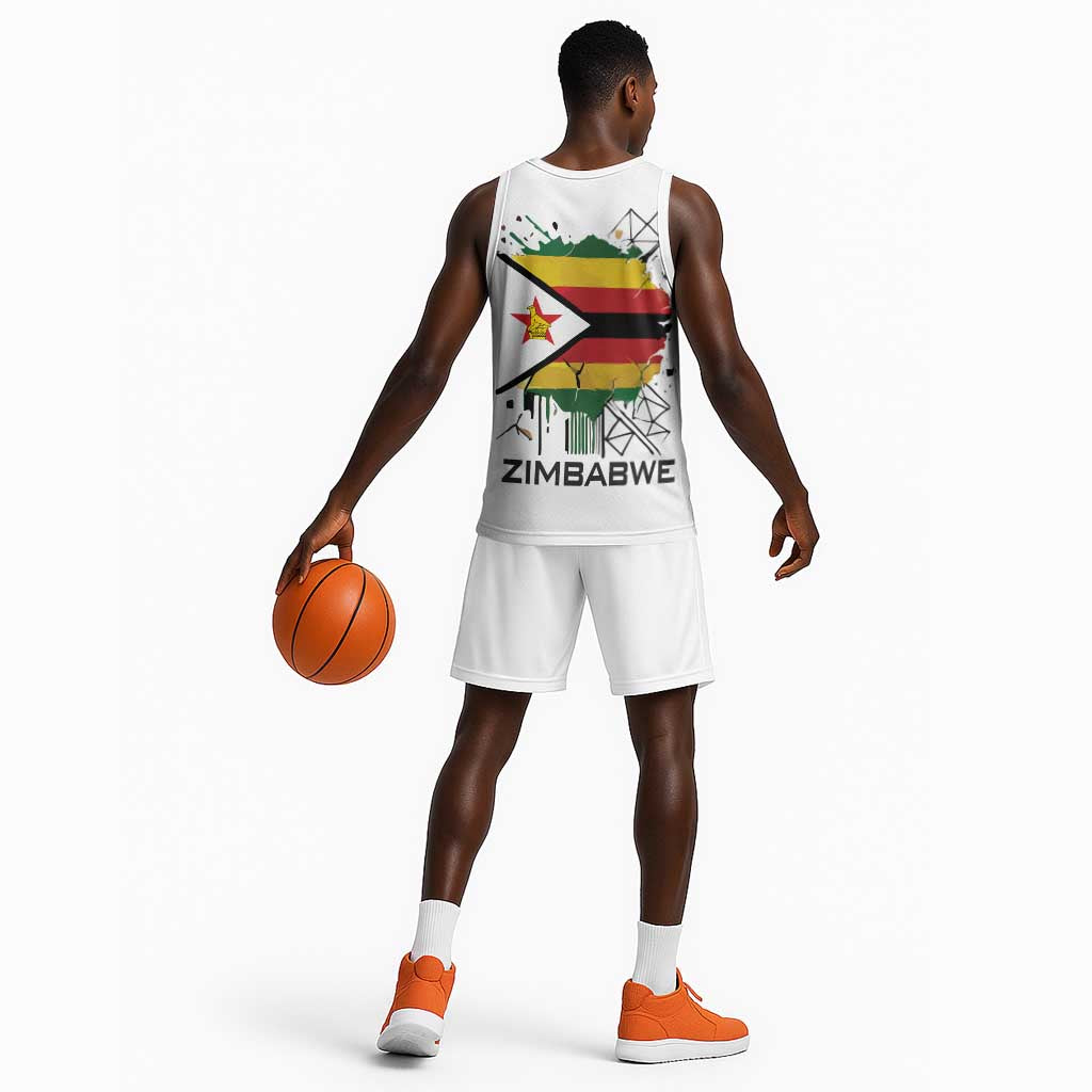 Spirit of Zimbabwe Basketball Jersey Flag Colors and Symbol of Peace TS04