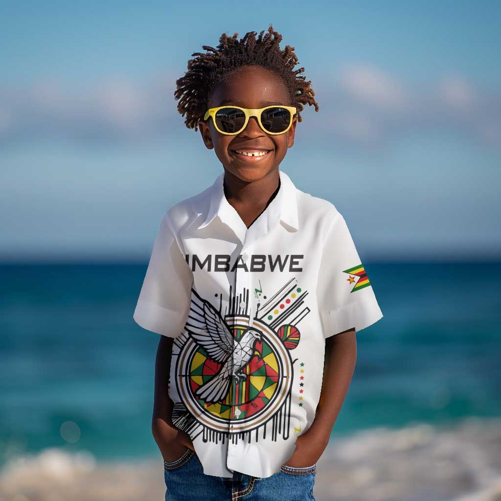Spirit of Zimbabwe Kid Hawaiian Shirt Flag Colors and Symbol of Peace