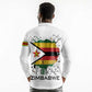 Spirit of Zimbabwe Long Sleeve Polo Shirt Flag Colors and Symbol of Peace