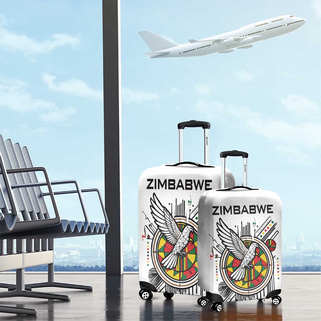 Spirit of Zimbabwe Luggage Cover Flag Colors and Symbol of Peace
