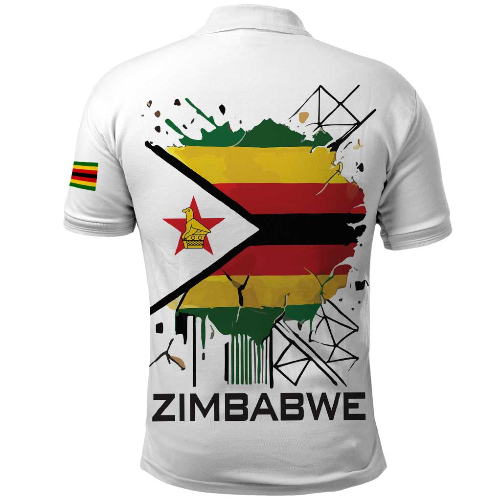 Spirit of Zimbabwe Polo Shirt Flag Colors and Symbol of Peace