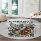 Spirit of Zimbabwe Round Carpet Flag Colors and Symbol of Peace