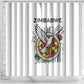 Spirit of Zimbabwe Shower Curtain Flag Colors and Symbol of Peace