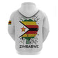 Spirit of Zimbabwe Zip Hoodie Flag Colors and Symbol of Peace