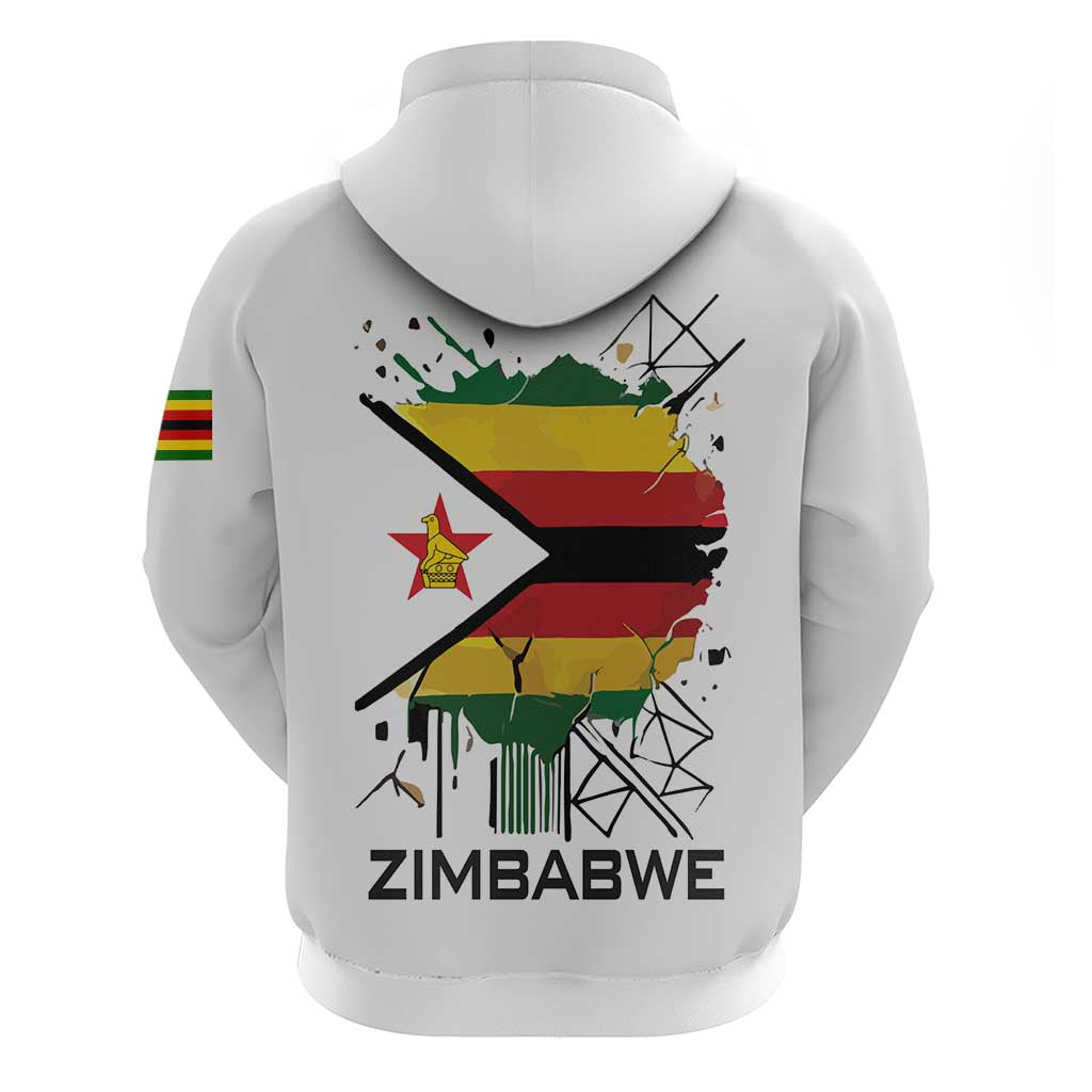 Spirit of Zimbabwe Zip Hoodie Flag Colors and Symbol of Peace