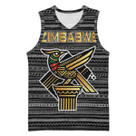 Zimbabwean Bird Statue Basketball Jersey Tribal Pattern Flag Patch and Heritage Symbol TS04