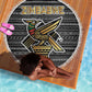 Zimbabwean Bird Statue Beach Blanket Tribal Pattern Flag Patch and Heritage Symbol