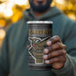 Zimbabwean Bird Statue 4 in 1 Can Cooler Tumbler Tribal Pattern Flag Patch and Heritage Symbol