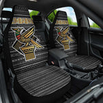 Zimbabwean Bird Statue Car Seat Cover Tribal Pattern Flag Patch and Heritage Symbol