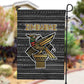 Zimbabwean Bird Statue Garden Flag Tribal Pattern Flag Patch and Heritage Symbol