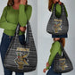 Zimbabwean Bird Statue Grocery Bag Tribal Pattern Flag Patch and Heritage Symbol