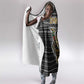 Zimbabwean Bird Statue Hooded Blanket Tribal Pattern Flag Patch and Heritage Symbol