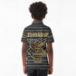 Zimbabwean Bird Statue Kid Polo Shirt Tribal Pattern Flag Patch and Heritage Symbol