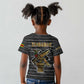 Zimbabwean Bird Statue Kid T shirt Tribal Pattern Flag Patch and Heritage Symbol