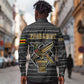 Zimbabwean Bird Statue Long Sleeve Button Shirt Tribal Pattern Flag Patch and Heritage Symbol