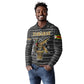 Zimbabwean Bird Statue Long Sleeve Polo Shirt Tribal Pattern Flag Patch and Heritage Symbol