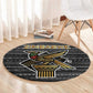 Zimbabwean Bird Statue Round Carpet Tribal Pattern Flag Patch and Heritage Symbol