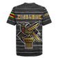 Zimbabwean Bird Statue Rugby Jersey Tribal Pattern Flag Patch and Heritage Symbol