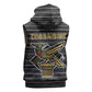 Zimbabwean Bird Statue Sleeveless Zip Hoodie Tribal Pattern Flag Patch and Heritage Symbol - African Pride