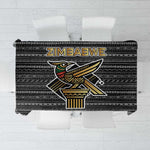 Zimbabwean Bird Statue Tablecloth Tribal Pattern Flag Patch and Heritage Symbol