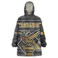 Zimbabwean Bird Statue Wearable Blanket Hoodie Tribal Pattern Flag Patch and Heritage Symbol