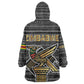 Zimbabwean Bird Statue Wearable Blanket Hoodie Tribal Pattern Flag Patch and Heritage Symbol