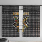 Zimbabwean Bird Statue Window Curtain Tribal Pattern Flag Patch and Heritage Symbol